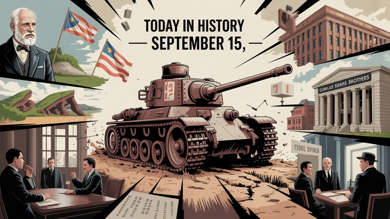 Discover remarkable events, milestones, and turning points linked to September 15. From Darwin’s voyage to the first tanks at the Somme and modern political shifts, Today in History reveals how this date shaped science, war, culture, and diplomacy.