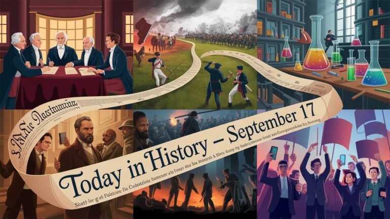 Today in History highlights the signing of the U.S. Constitution, the bloody fields of Antietam, cyber-age launches and 21st-century protests — a date that keeps returning as a hinge for law, war, invention and civic reckoning.