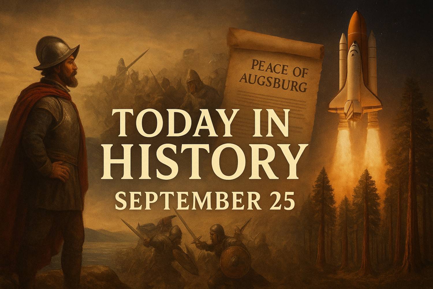 Discover key events in history with Today in History September 25. From Balboa’s first sight of the Pacific Ocean to groundbreaking space missions and political turning points, explore the moments that shaped our world.