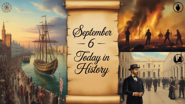 Today in History — September 6 marks notable voyages completed, significant political ruptures, groundbreaking inventions in warfare and culture, and solemn public moments.