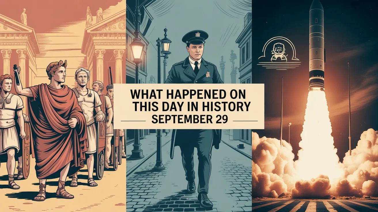 What happened on this day in history September 29 stitches together military spectacle, juridical and religious power plays, technological leaps and wrenching human tragedies.