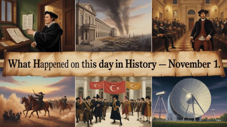 From faith and philosophy to science and rebuilding, What happened on this day in history — November 1 — captures turning points that reshaped cities, challenged authority, and advanced human understanding through eras of change.