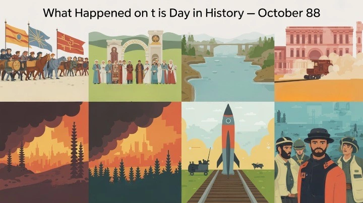 From ancient empires to modern revolutions, What Happened On This Day In History October 8 reveals defining moments — Constantine’s triumph, the Great Chicago Fire, and Che Guevara’s final stand.