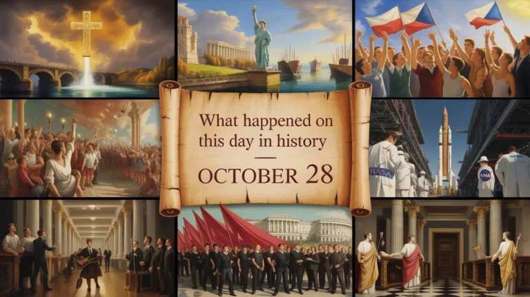 Empires shifted, revolutions ignited, and symbols of liberty rose — What happened on this day in history October 28 connects moments from Constantine’s triumph to the Statue of Liberty’s unveiling and NASA’s rocket launch, tracing how ambition and belief shaped every age.