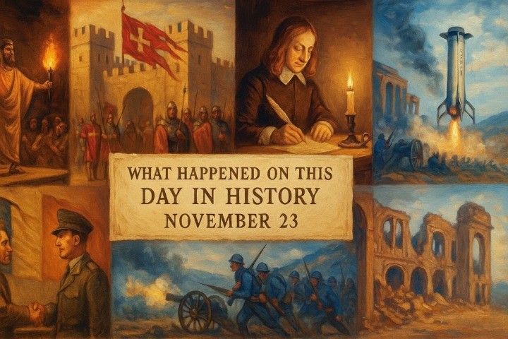 Historic episodes intersect around What happened on this day in history November 23, linking ancient stages, revolutions, scientific advances and events that shaped nations.