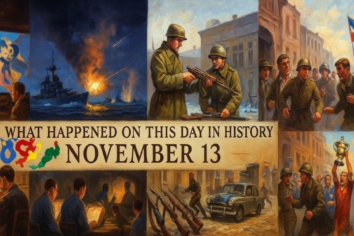 From royal battles to modern milestones, what happened on this day in history November 13 reflects turning points in war, science, and culture worldwide.