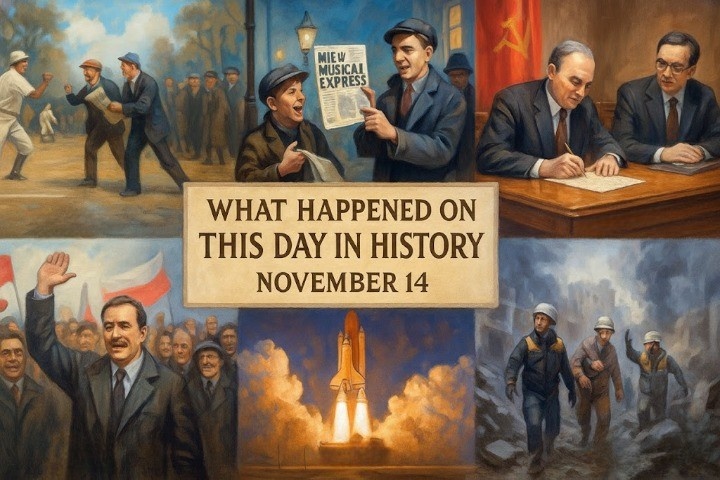 Historic moments in politics, science, and culture — see what happened on this day in history November 14, from wars to world-changing leadership.