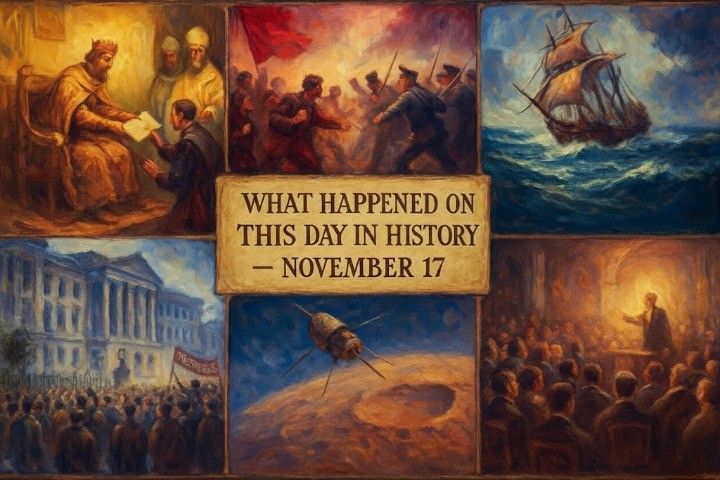 From ancient power shifts to modern crises, the date unfolds vivid stories where what happened on this day in history November 17 highlights events that changed culture, politics and science.