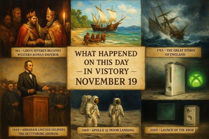 Historic highlights and global anniversaries: what happened on this day in history November 19 — featuring important events, facts, and notable moments.