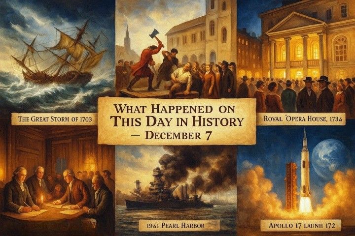 Key moments are highlighted in this look at what happened on this day in history December 7, from Pearl Harbor to political shifts and scientific milestones.
