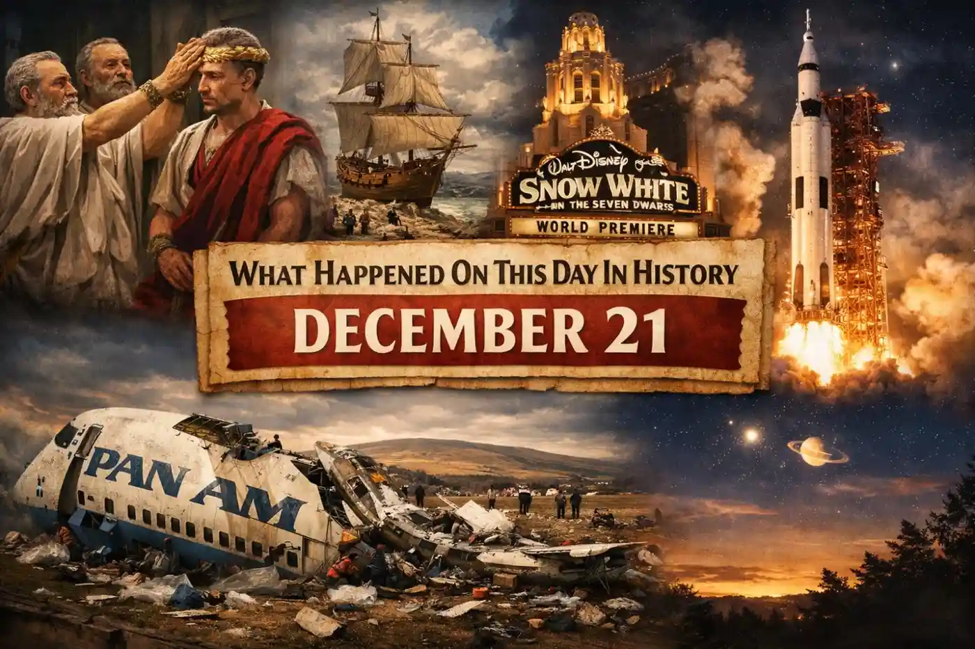 The Pilgrims landed at Plymouth and Apollo 8 launched; see what happened on this day in history December 21 as we explore the events that changed our world.