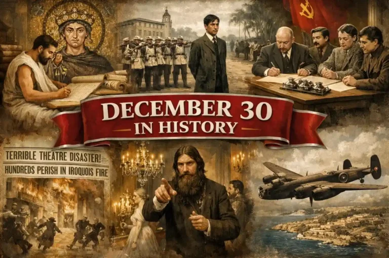 Learn about the birth of the USSR, the execution of Saddam Hussein, and what happened on this day in history December 30 throughout the centuries.