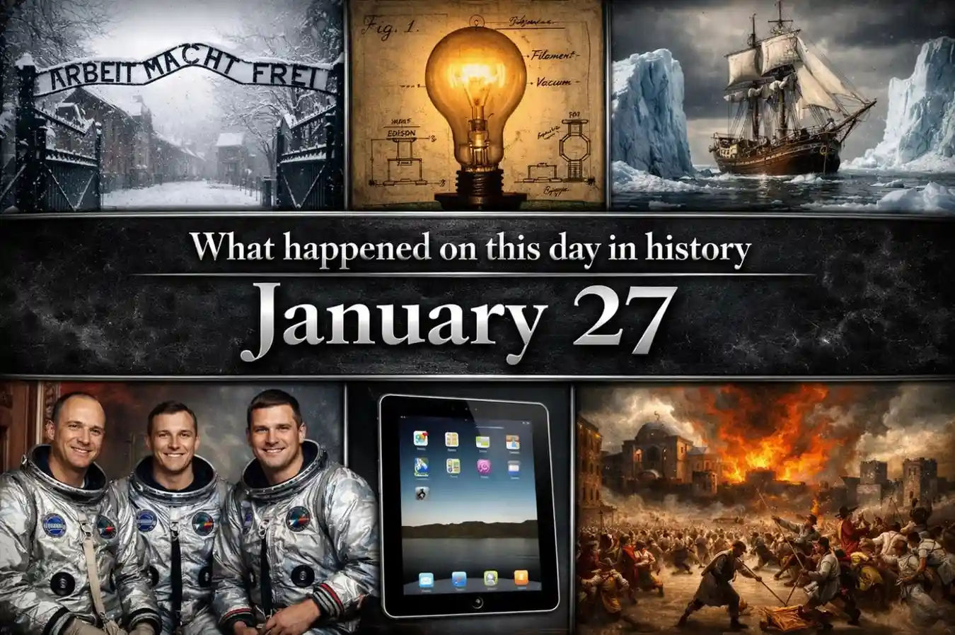 Review the moments of triumph and tragedy to see what happened on this day in history January 27, from the liberation of Auschwitz to the debut of the iPad.