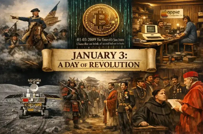 Read about the Battle of Princeton and the birth of Bitcoin to see what happened on this day in history January 3 through a lens of revolution and change.