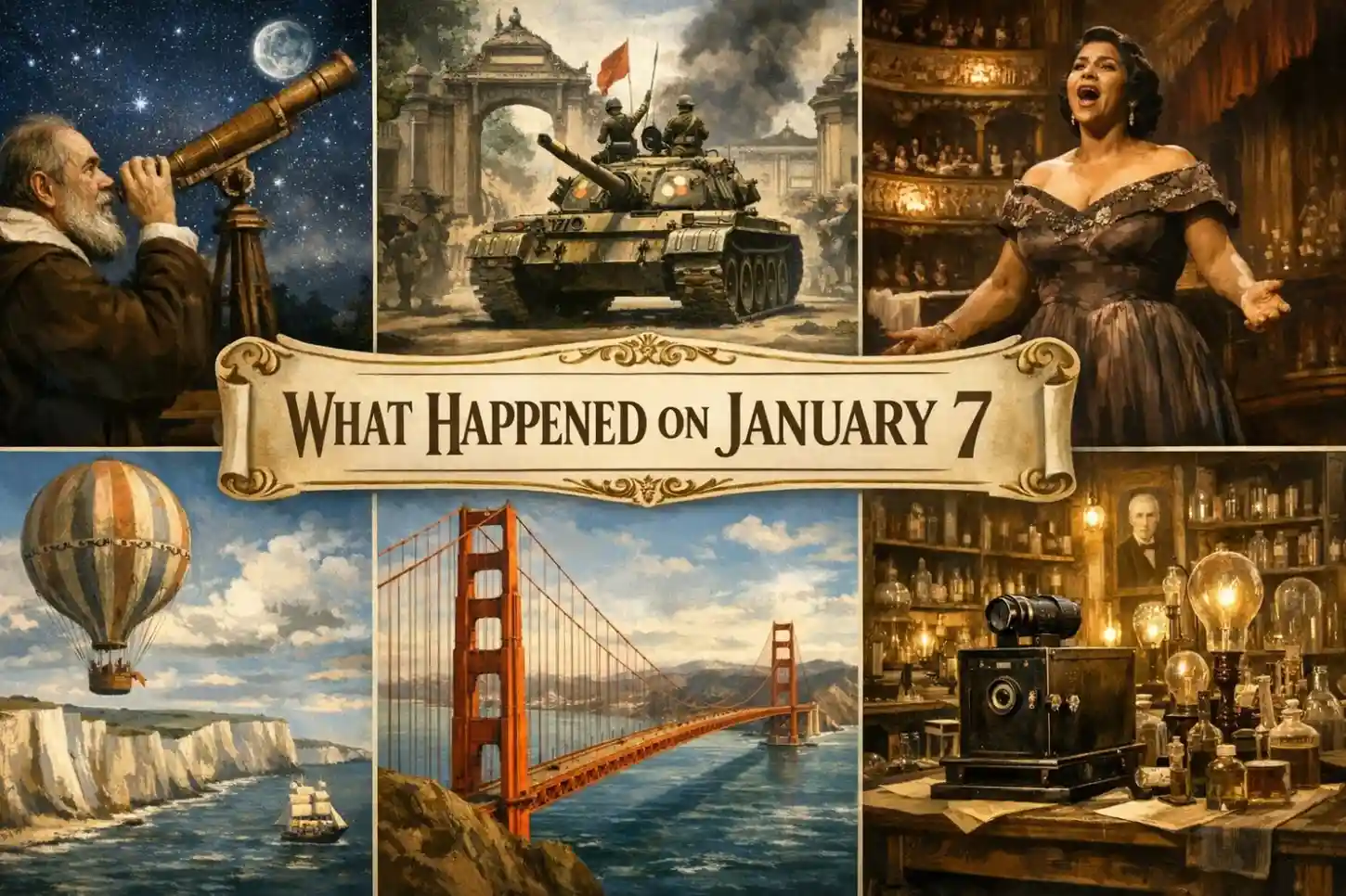 From the discovery of black holes to the first solo flight to New Zealand, find what happened on this day in history January 7 in this guide.