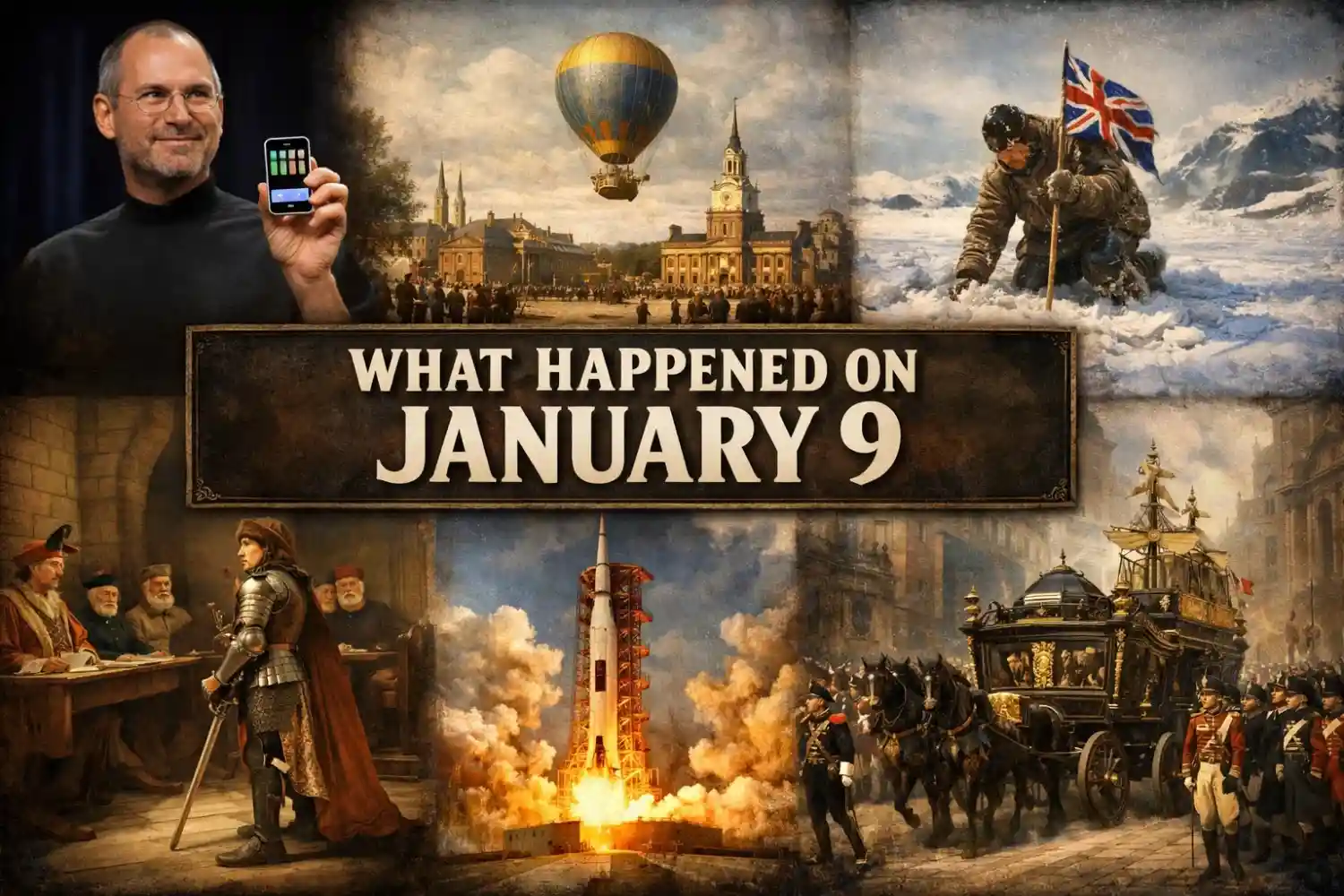Read the timeline of events to see what happened on this day in history January 9 regarding the first iPhone and Joan of Arc's trial.