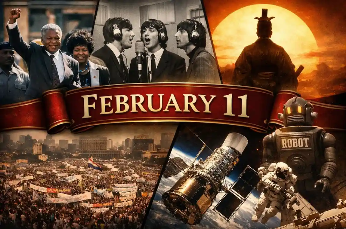 Analyze the cultural and scientific shifts of what happened on this day in history February 11, featuring The Beatles' first album and the naming of COVID-19.