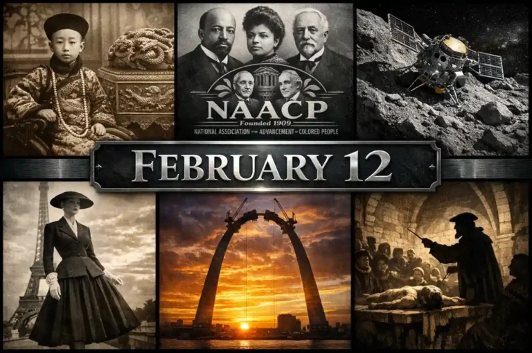 Review the moments of justice and reform and see what happened on this day in history February 12, from the founding of the NAACP to the end of imperial China.