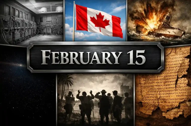 Study the technological and scientific breakthroughs of what happened on this day in history February 15, featuring the human genome draft and the birth of computing.