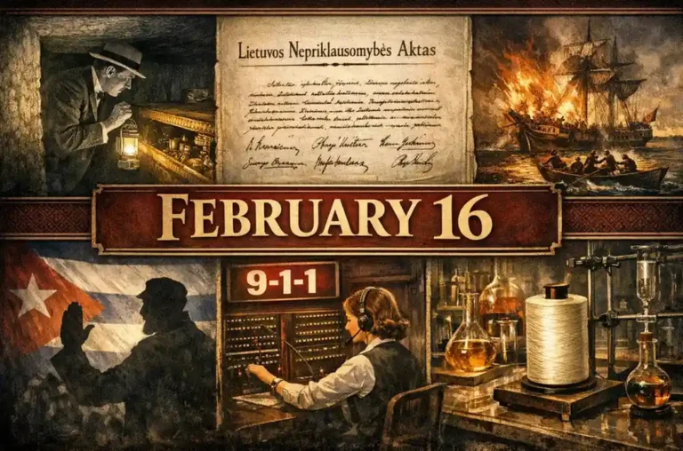 Explore the pivotal archaeological and political shifts of what happened on this day in history February 16, from the opening of Tutankhamun's tomb to the independence of Lithuania.