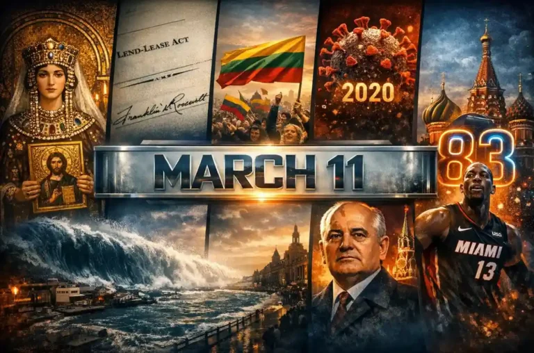 Explore the historic turning points of what happened on this day in history March 11, from the end of Iconoclasm to the 2011 Japan Tsunami.