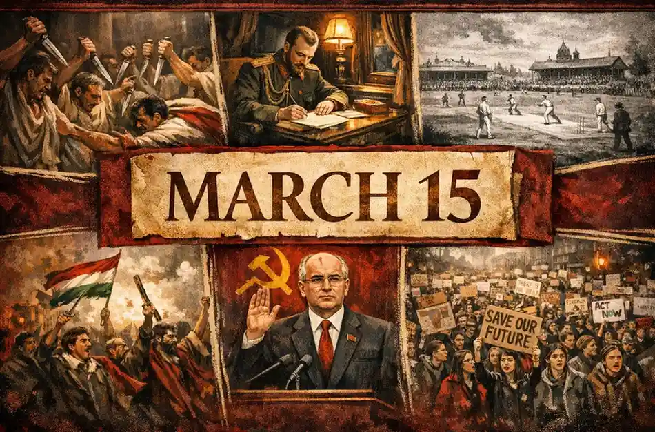 Explore the turning points of what happened on this day in history March 15, from the Ides of March to the fall of the Romanov dynasty.