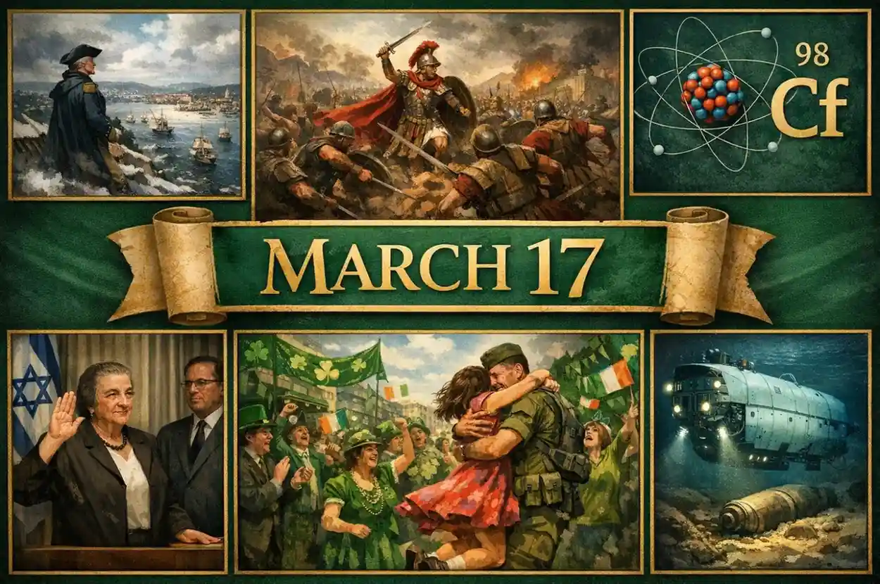 Observe the scientific and human milestones of this day in history March 17, featuring the creation of californium and the famous "Burst of Joy" reunion.