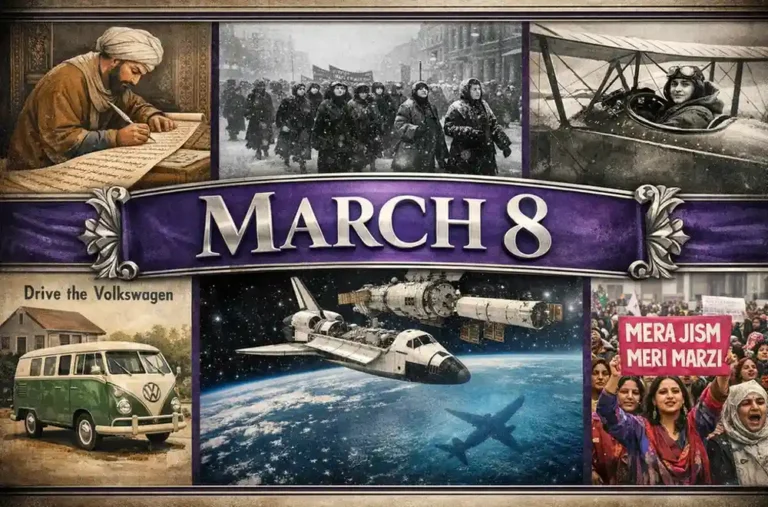 Explore the global movement for rights in what happened on this day in history March 8, from the first Aurat March to the mystery of Flight MH370.