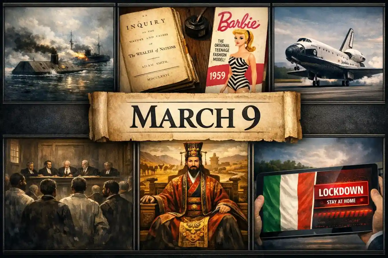 Witness the global events of what happened on this day in history March 9, from the final flight of Discovery to the first COVID-19 lockdown.