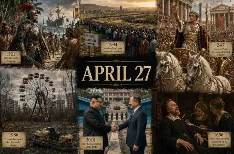 This day in history April 27 covers South Africa's first free election, Magellan's death, Chernobyl's evacuation & more. Discover what happened on this day
