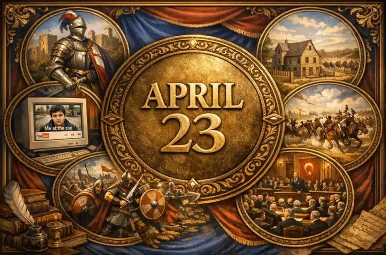 Review the first-ever YouTube video and the 1920 foundation of the Turkish Parliament on what happened on this day in history April 23 in this overview.