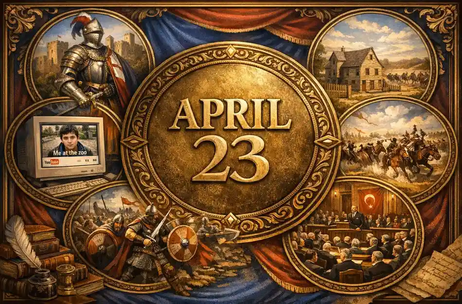 Review the first-ever YouTube video and the 1920 foundation of the Turkish Parliament on what happened on this day in history April 23 in this overview.