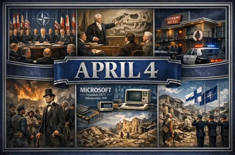 Examine the tragic assassination of MLK and the death of President Harrison on what happened on this day in history April 4, marking profound leadership changes.
