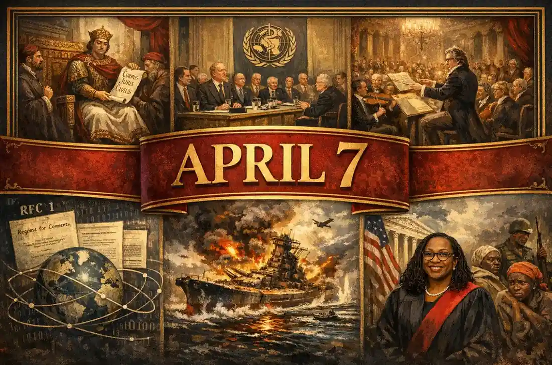 Examine Beethoven's Eroica premiere and the birth of the internet on what happened on this day in history April 7, marking cultural and tech shifts.