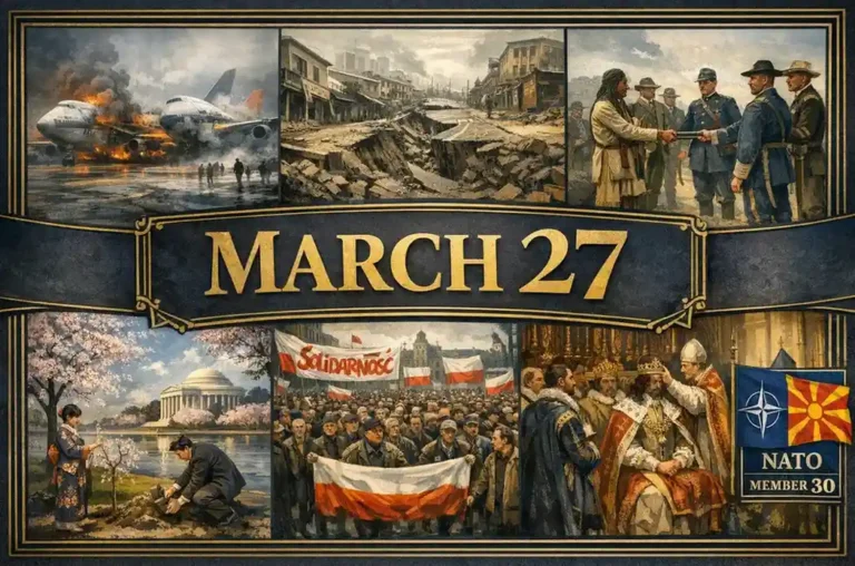 Examine the massive natural disasters and scientific milestones found in what happened on this day in history March 27, including the 1964 Alaska earthquake.