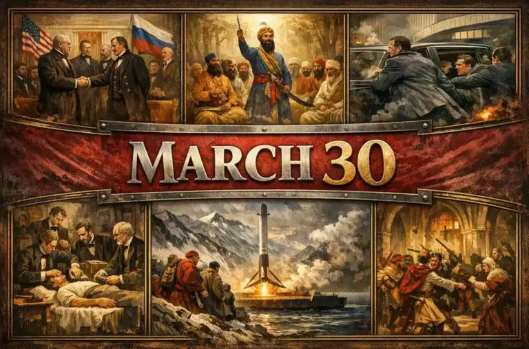 Explore the historic political indictments and imperial purchases of this day in history March 30, from Alaska to Donald Trump.