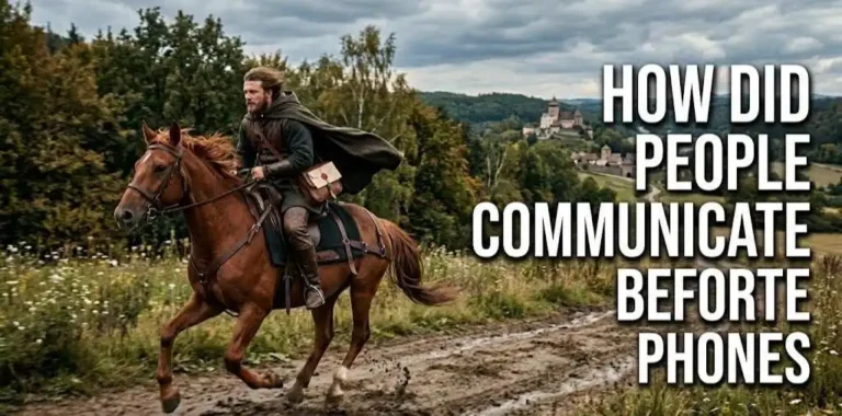 A medieval messenger on horseback gallops along a dusty country road, the weight of a sealed letter pouch bouncing against his side—a vital link in a world where information traveled only as fast as a horse could run. How did people communicate before phones? They relied on such dedicated riders, signal fires, and the slow, rhythmic pace of written correspondence to bridge the distance between cities and kingdoms.