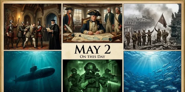 Discover what happened on this day in history May 2. Explore the arrest of Anne Boleyn, the sinking of the General Belgrano, and other pivotal May 2 in history facts.