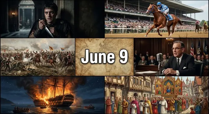 Discover what happened on this day in history June 9 from ancient Roman coups to modern supersonic trans-Pacific flights and major peace treaties.