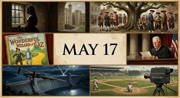 Explore the trials, battles, and breakthroughs that shaped this day in history May 17 including the creation of the New York Stock Exchange.