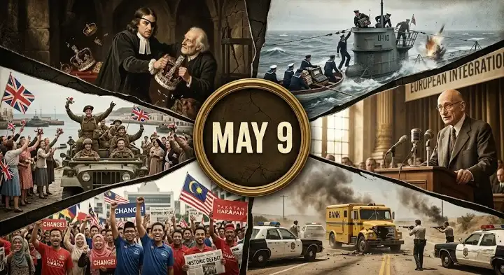 From the high-stakes Atlantic Enigma machine capture to political riots in Pakistan, find out how this day in history May 9 shaped our modern world.