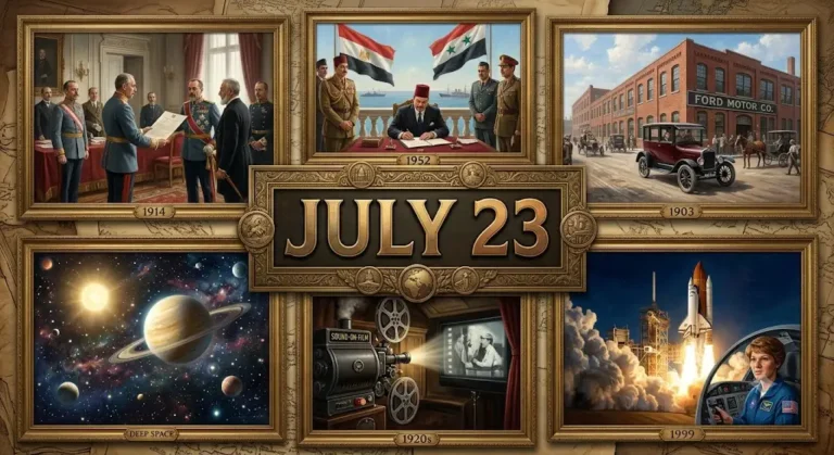 What happened on this day in history July 23? From the 1952 Egyptian Revolution to space discoveries, read key events that shaped world history.