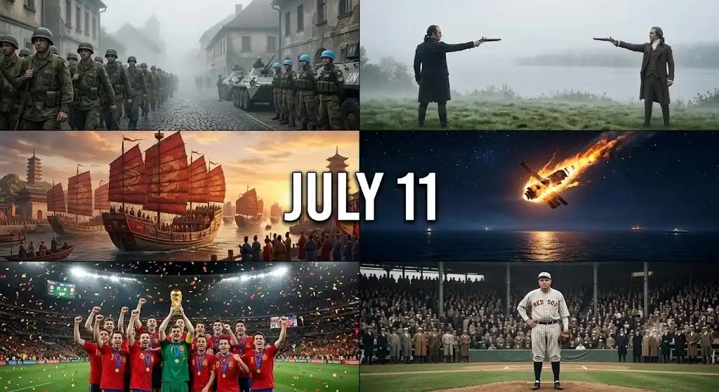Srebrenica, the Burr-Hamilton duel, and Skylab's crash. This Day in History July 11 holds tragedy, triumph, and turning points. Read the full list.