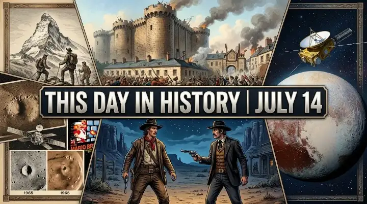 Brutal battles and massive space milestones mark This Day in History July 14 as we uncover the true human drama behind the French Revolution and the Wild West.