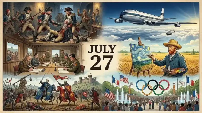 Look back at key moments for this day in history July 27 including jet aviation breakthroughs, major military battles, and famous political pivots.