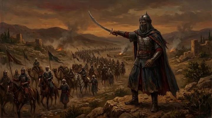 Khalid bin Walid earning the title Sword of Allah at the Battle of Mu'tah.