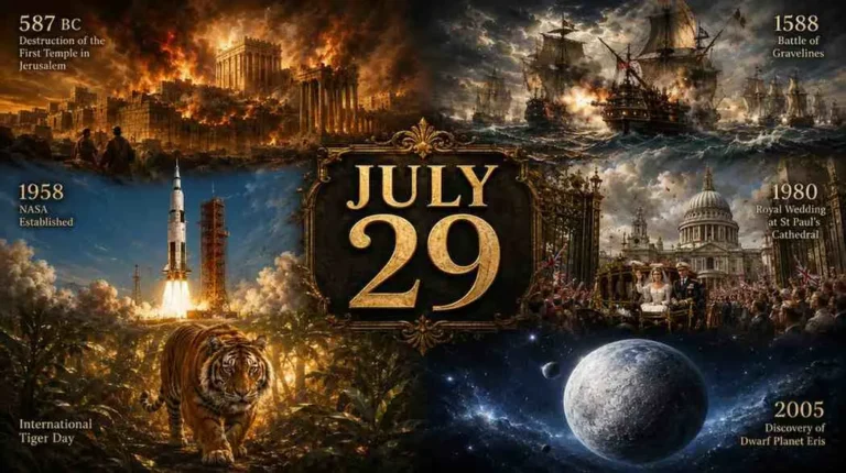From the 1588 Spanish Armada defeat to Charles and Diana's 1981 wedding, learn what happened on this day in history July 29 around the world.