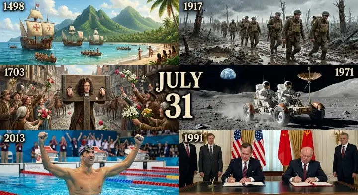 Read about major facts from This Day in History July 31 like the 1715 Spanish fleet wreck, the START I treaty, and significant moments that shaped our world.