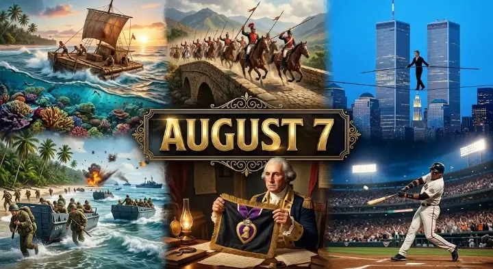 From Bolívar's 1819 victory to Philippe Petit's high-wire walk, see what happened on this day in history August 7 in this quick breakdown.